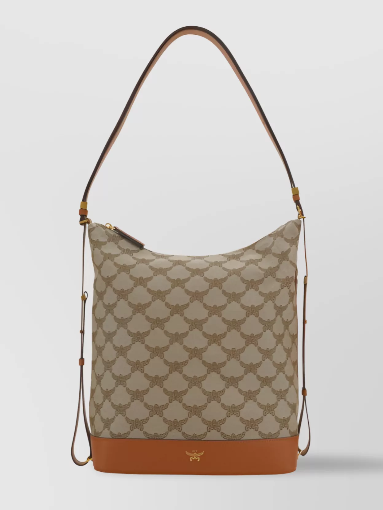 Shop Mcm Monogram Hobo Shoulder Bag With Adjustable Strap
