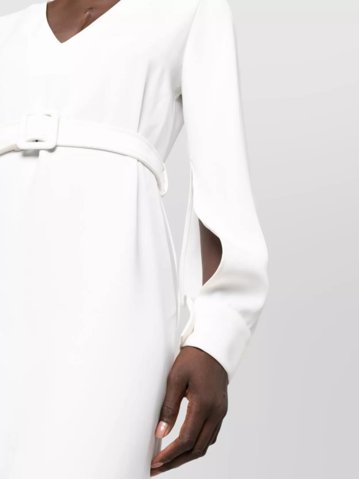 Shop P.a.r.o.s.h V-neck Belted Minidress Cut-out Sleeves