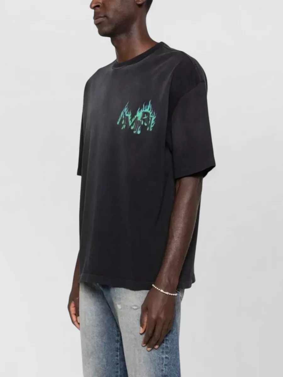 Amiri Cotton Flame Print Oversized T-Shirt
