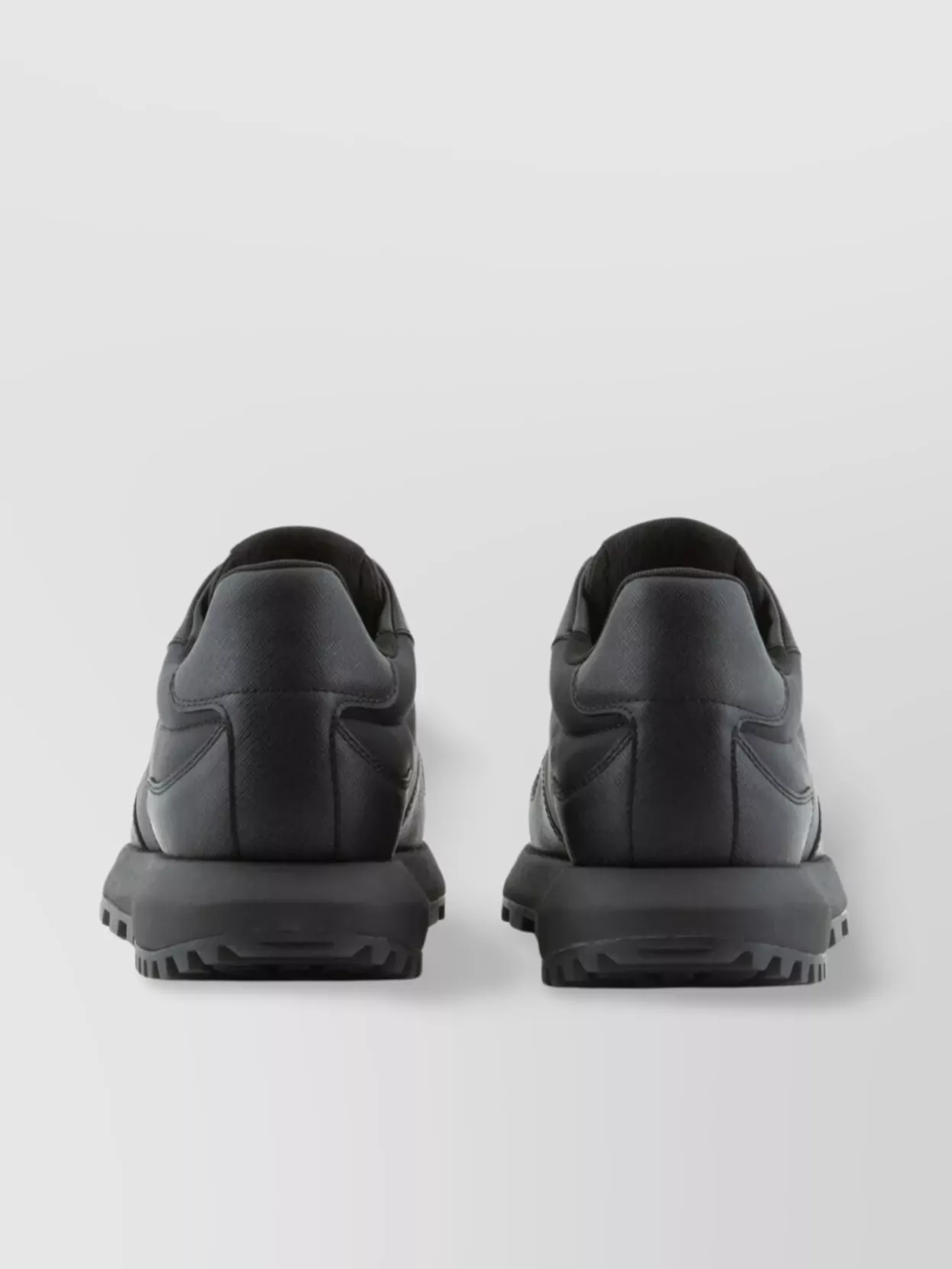 Emporio Armani Round Toe Padded Collar Rubber Sole Sneakers