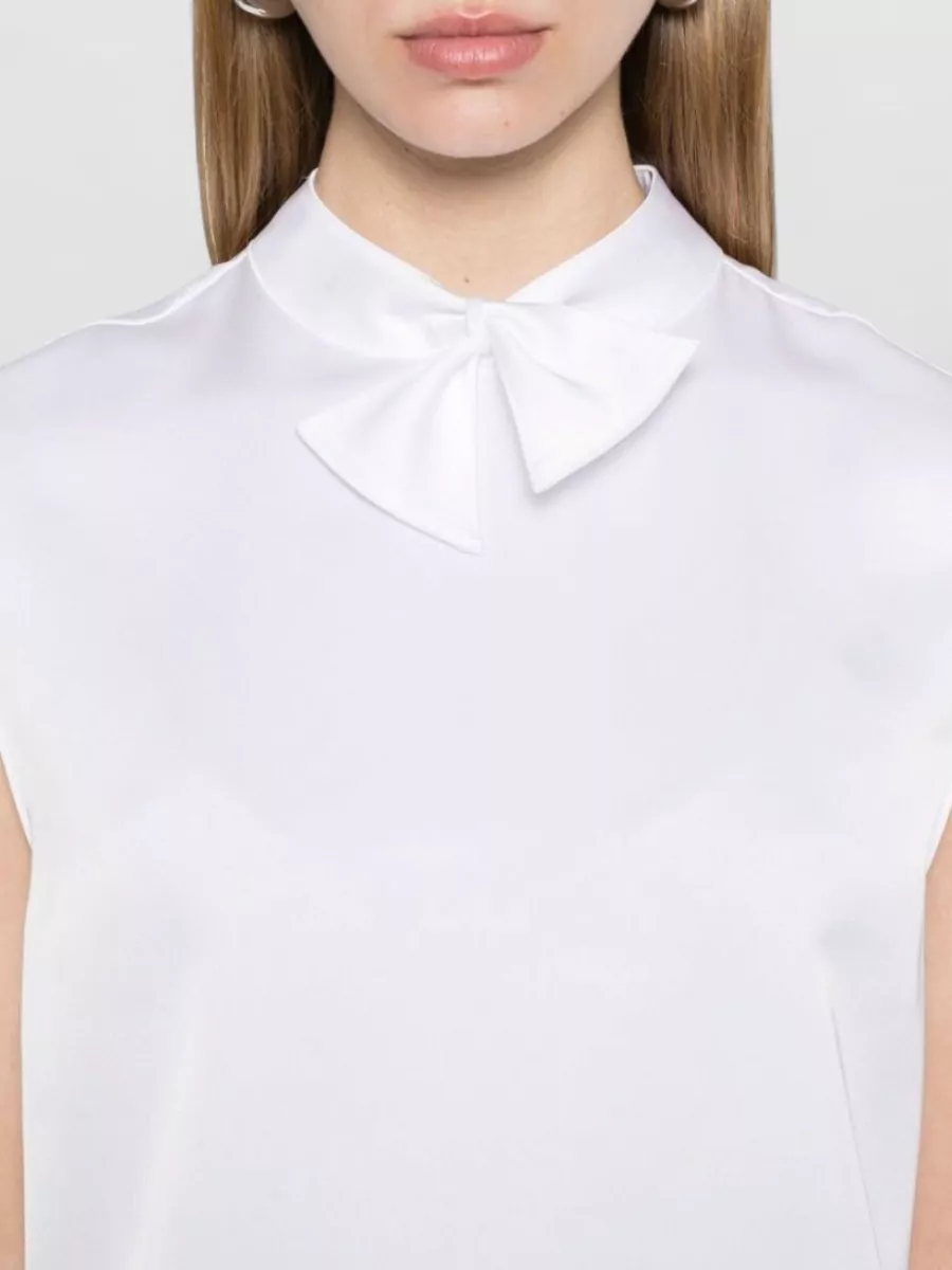 Emporio Armani Sleeveless Knot-Detail Satin Blouse