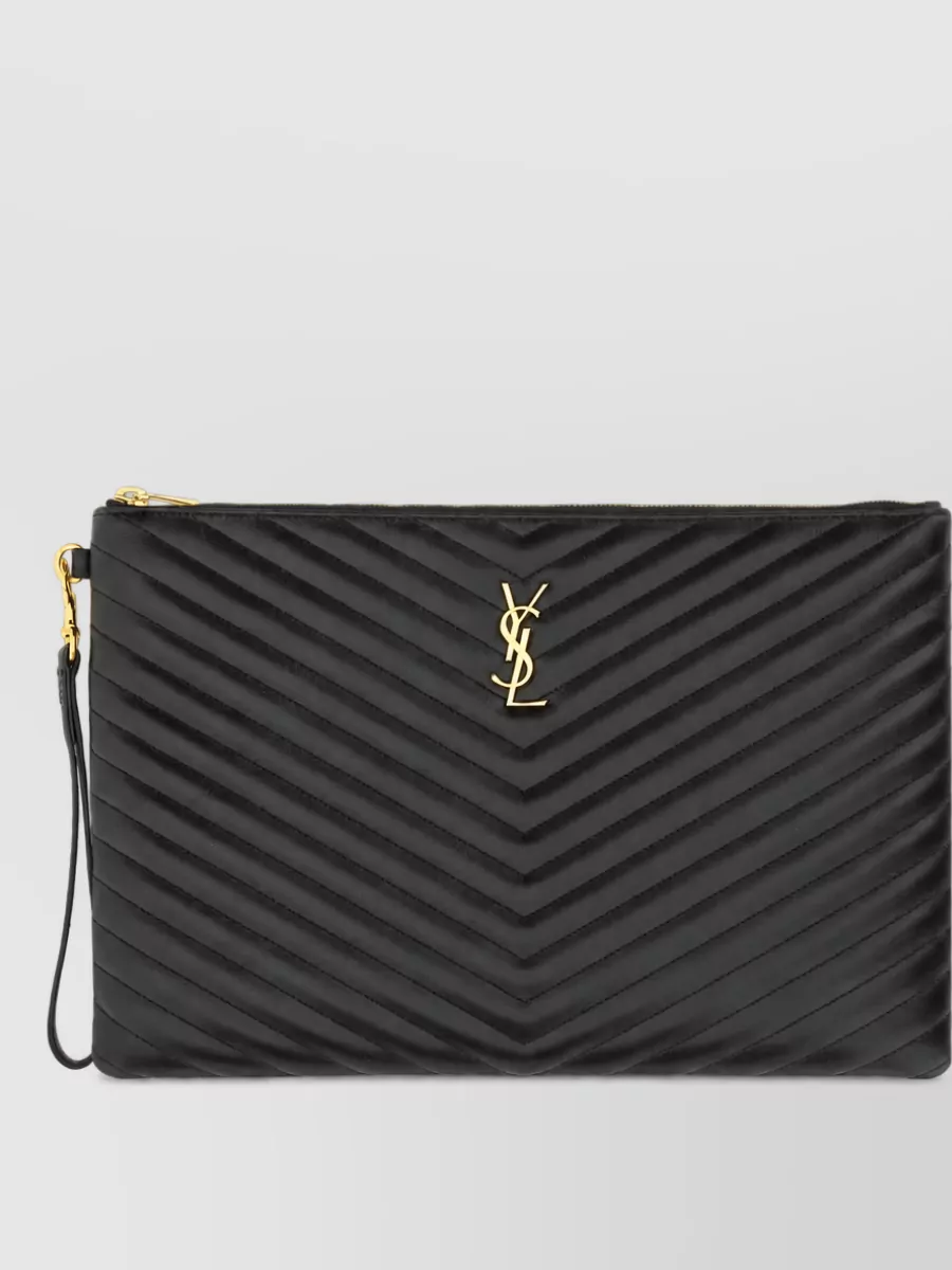 Saint Laurent cassandre leather clutch bag