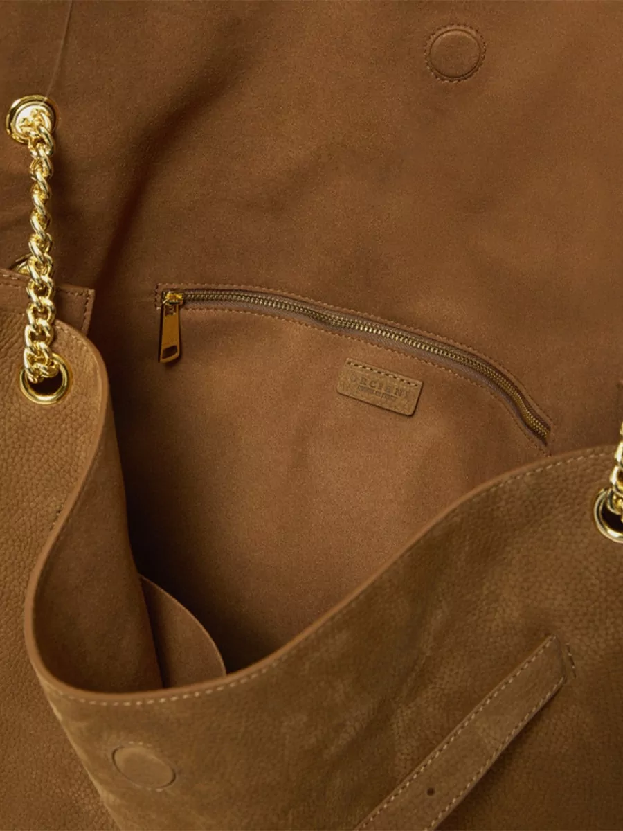 Orciani Venus Suede Shoulder Bag Buckle Chain