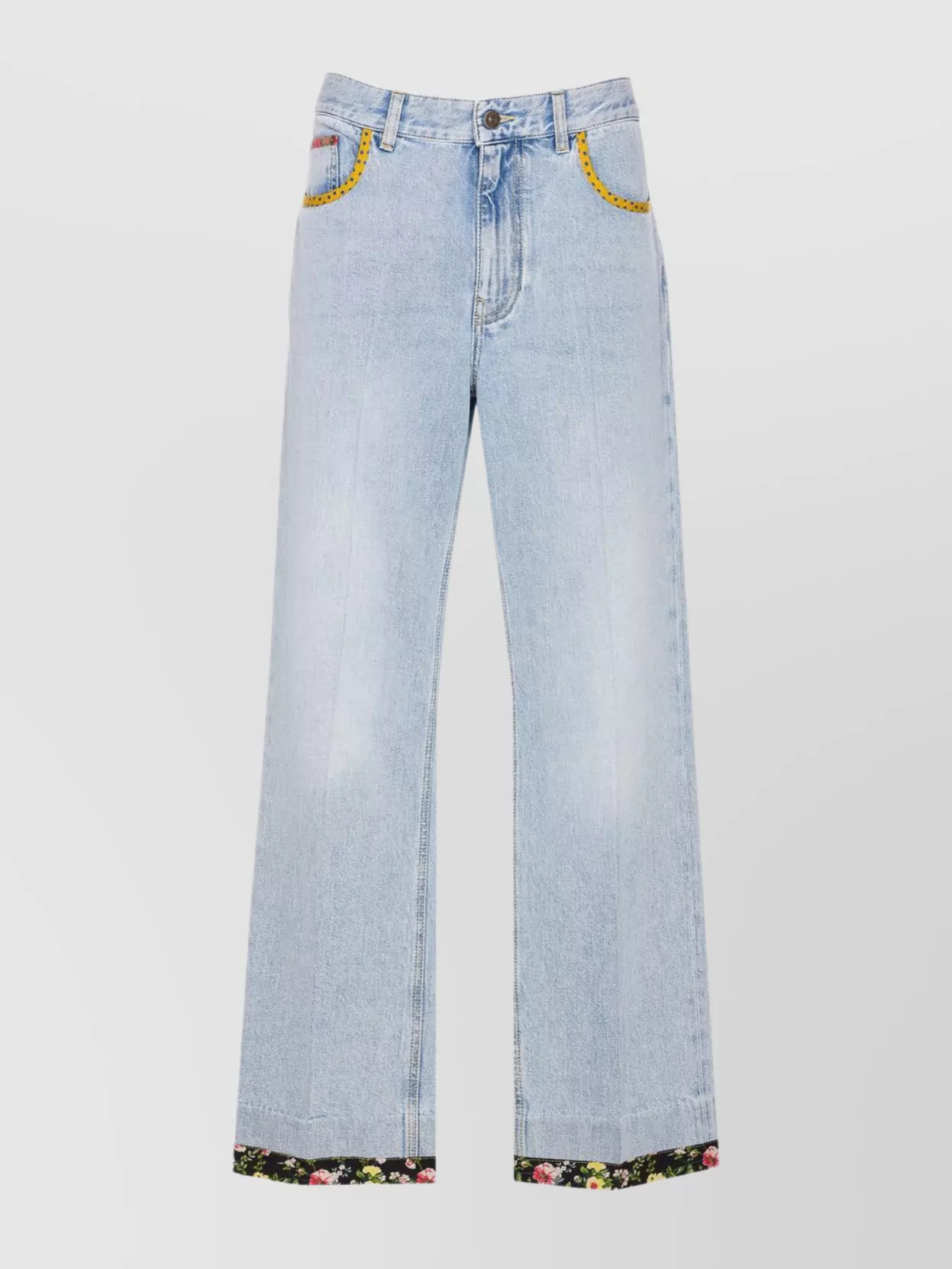 Valentino Straight Fit Floral And Polka Dots Trousers