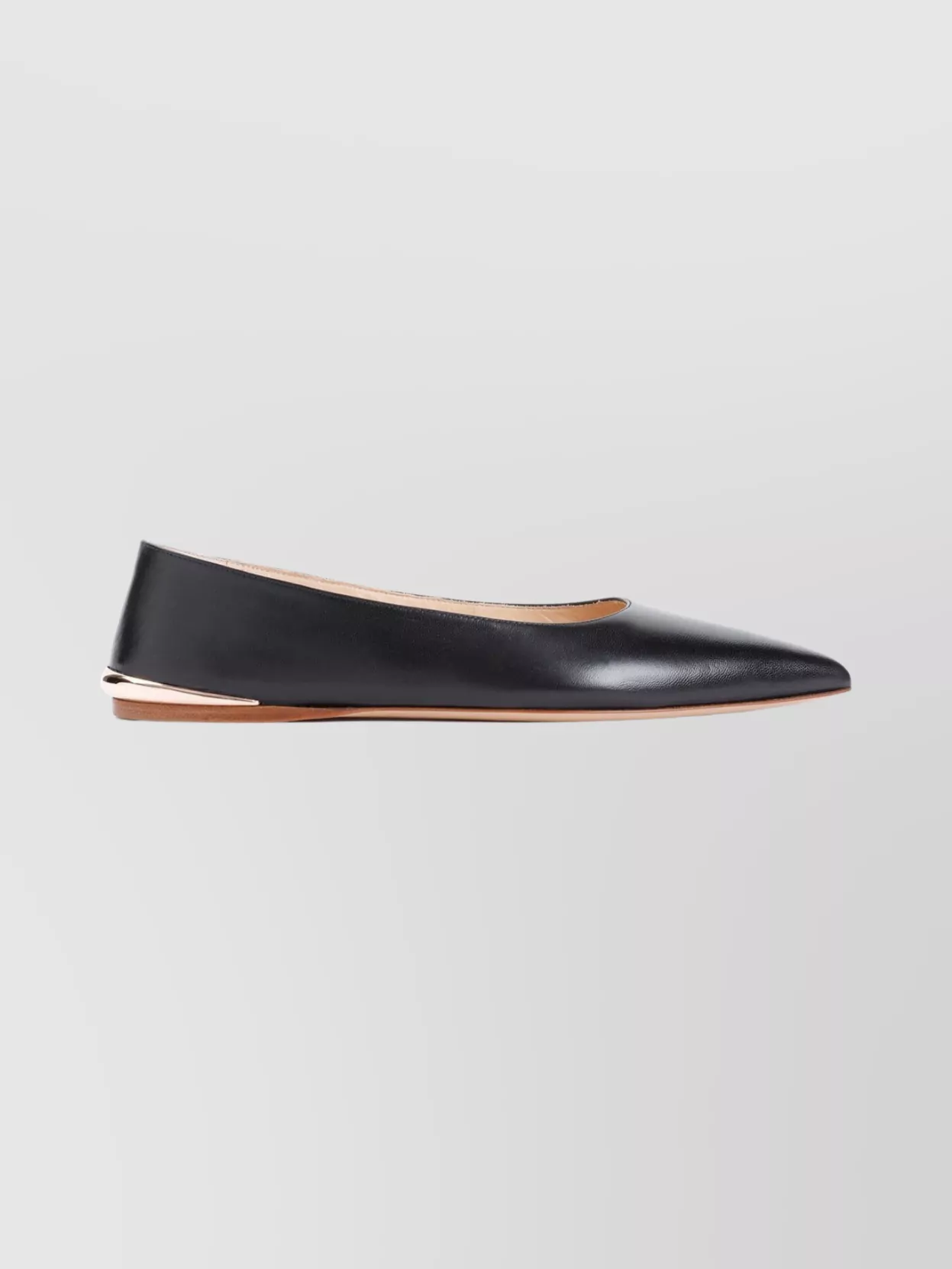 Gabriela Hearst Pointed Toe Ballerina Shoes With Metallic Accent In Black