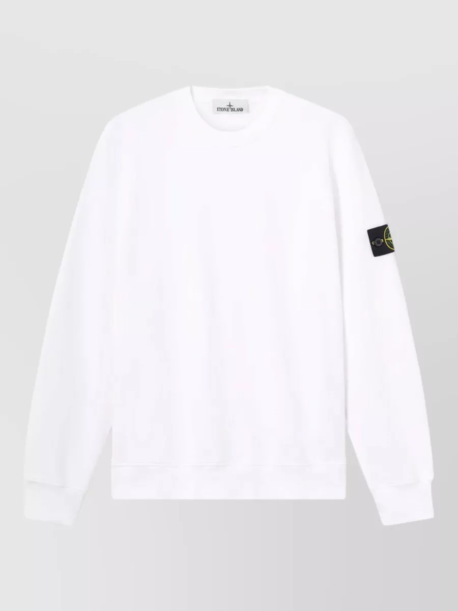 Stone Island cotton jersey knit crew neck sweatshirt
