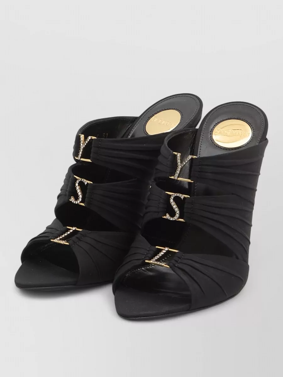 Saint Laurent ruched peep-toe mules