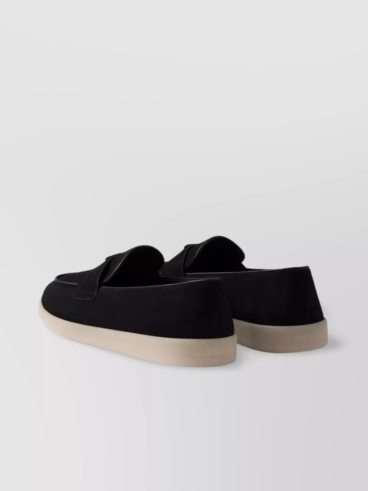 Prada Soft Suede Loafers Rubber Sole