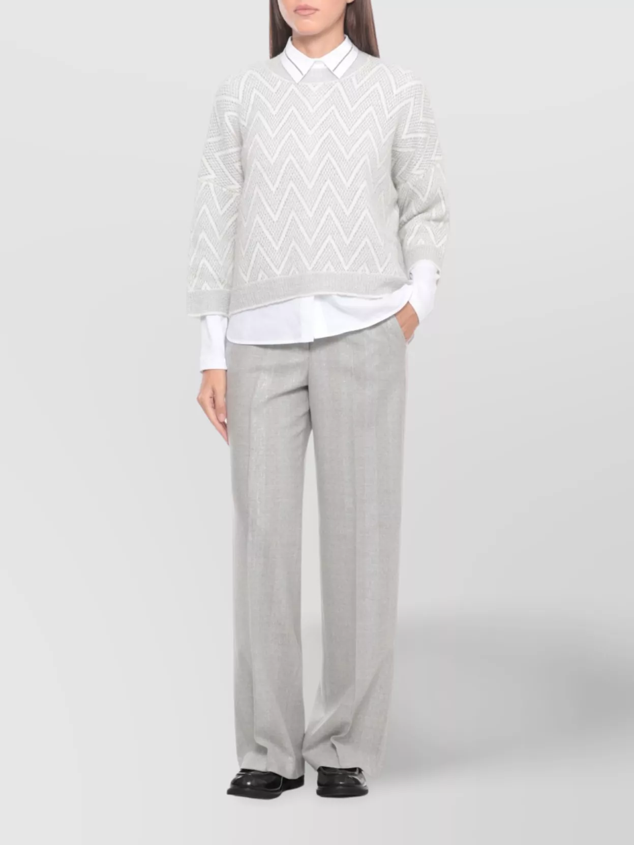 Peserico Knit Sweater Chevron Pattern