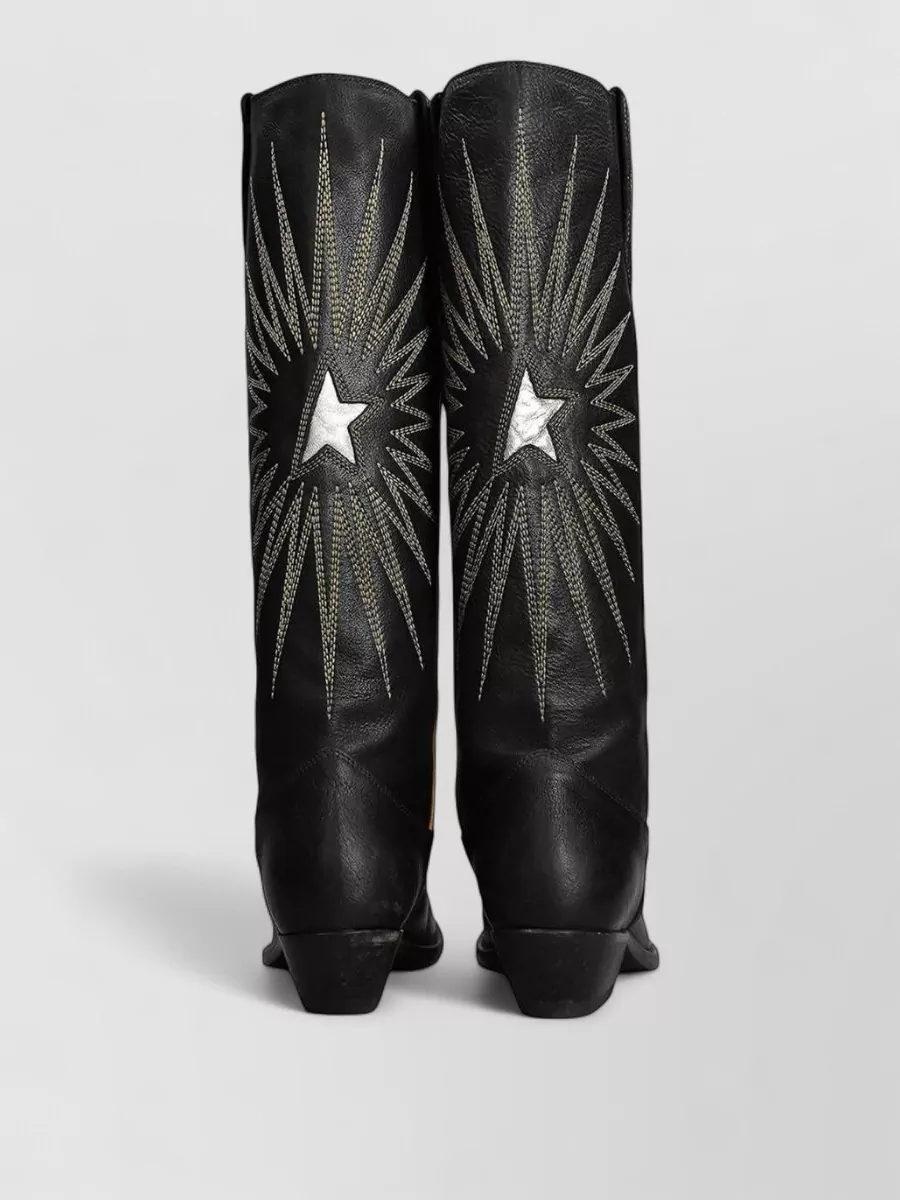 Golden Goose Leather Embroidered Boots