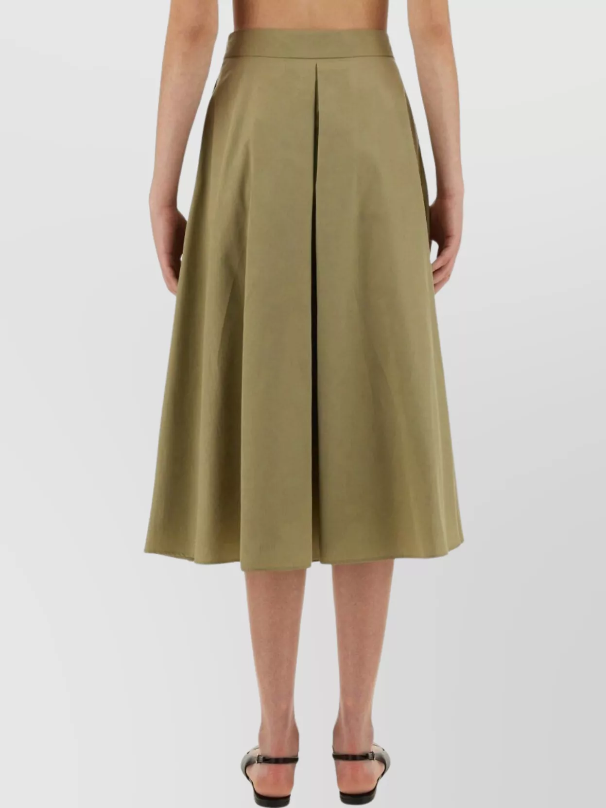 Aspesi Pleated Midi Skirt High Waist Wide Fit