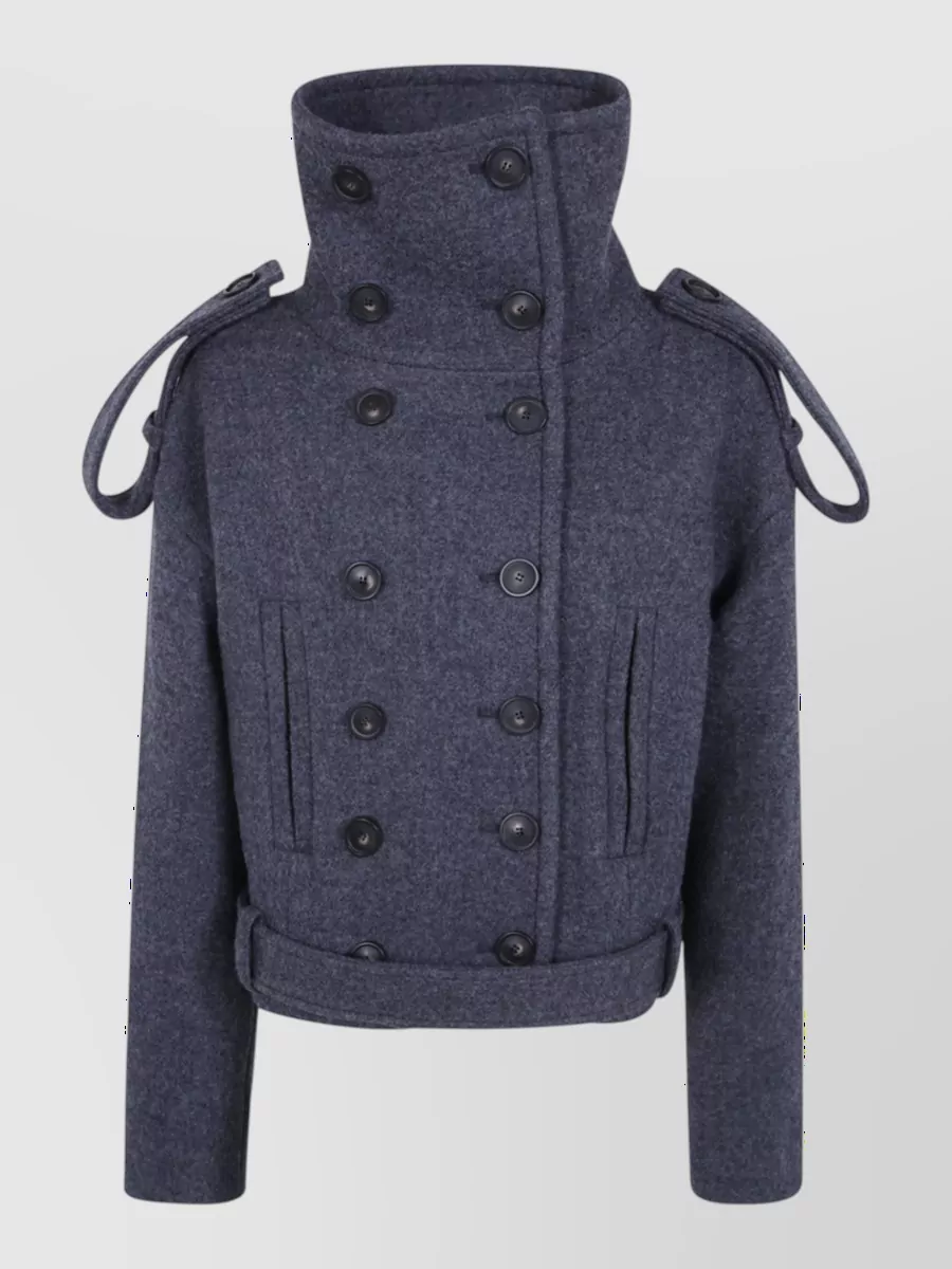7 For All Mankind virgin wool double-breasted short coat