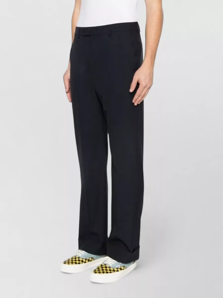 Valentino Garavani Tailored Trousers Belt Loops Pockets Cuffed Hem