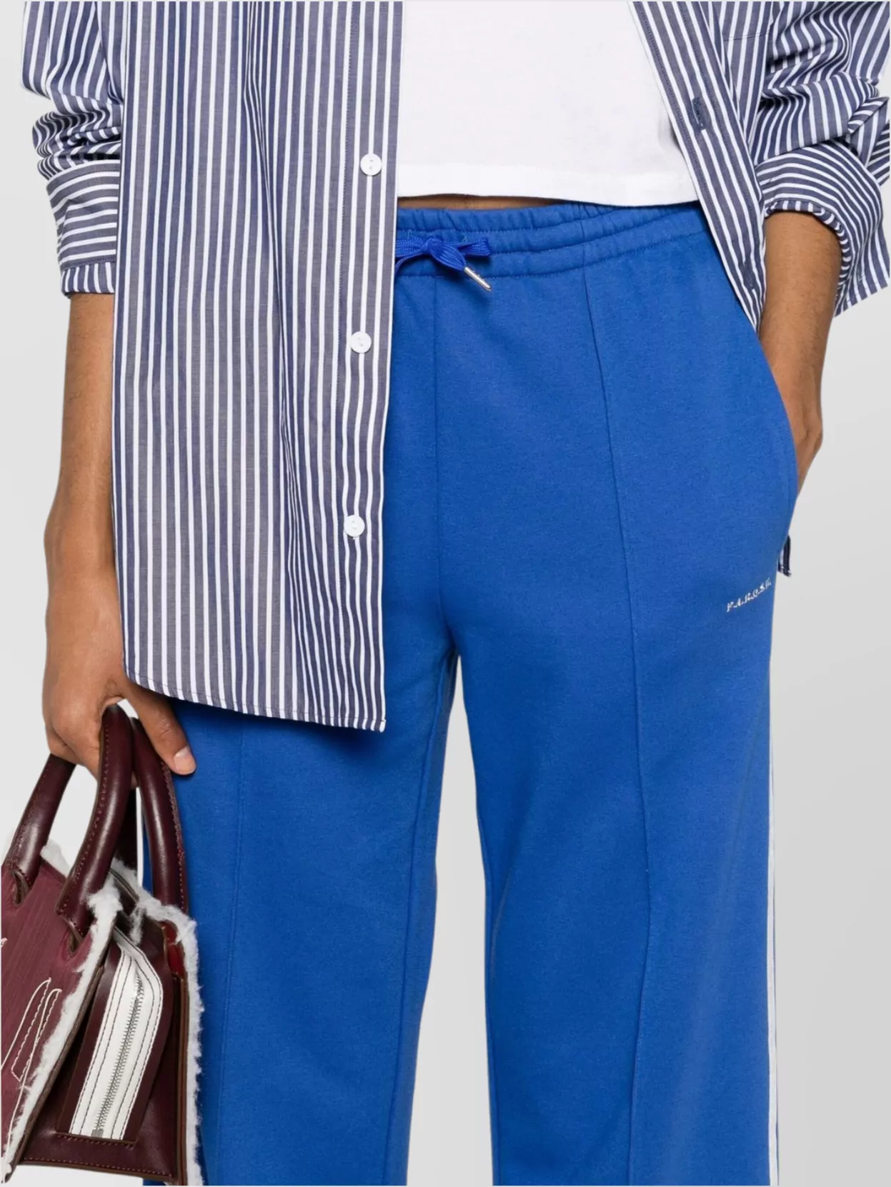 Parosh Logo-Embroidered Cotton Blend Trousers With Ankle Zips