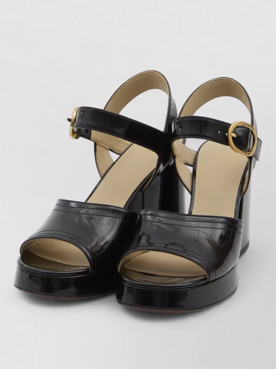 Valentino Garavani Fawcette Platform Leather Block Heel Sandals