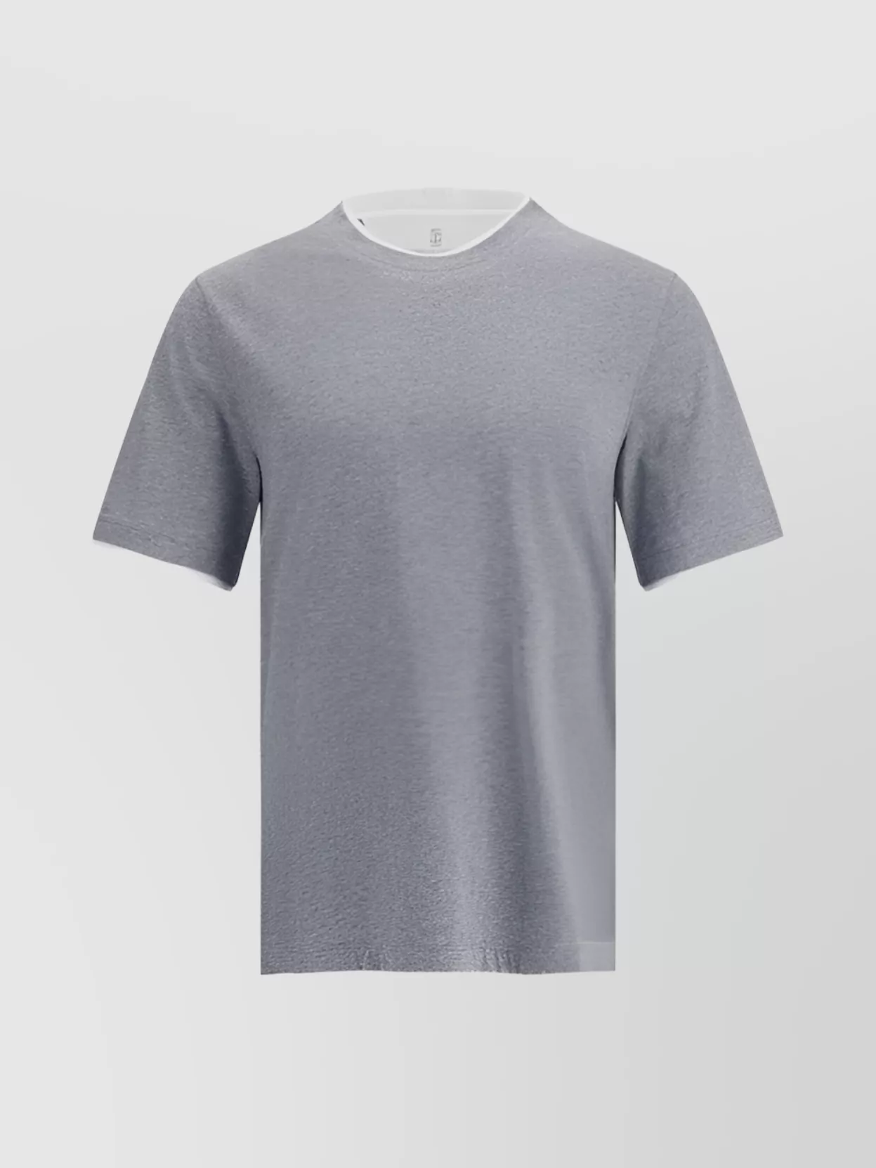 Brunello Cucinelli Clean Monochrome T-shirt Double Layer In Gray