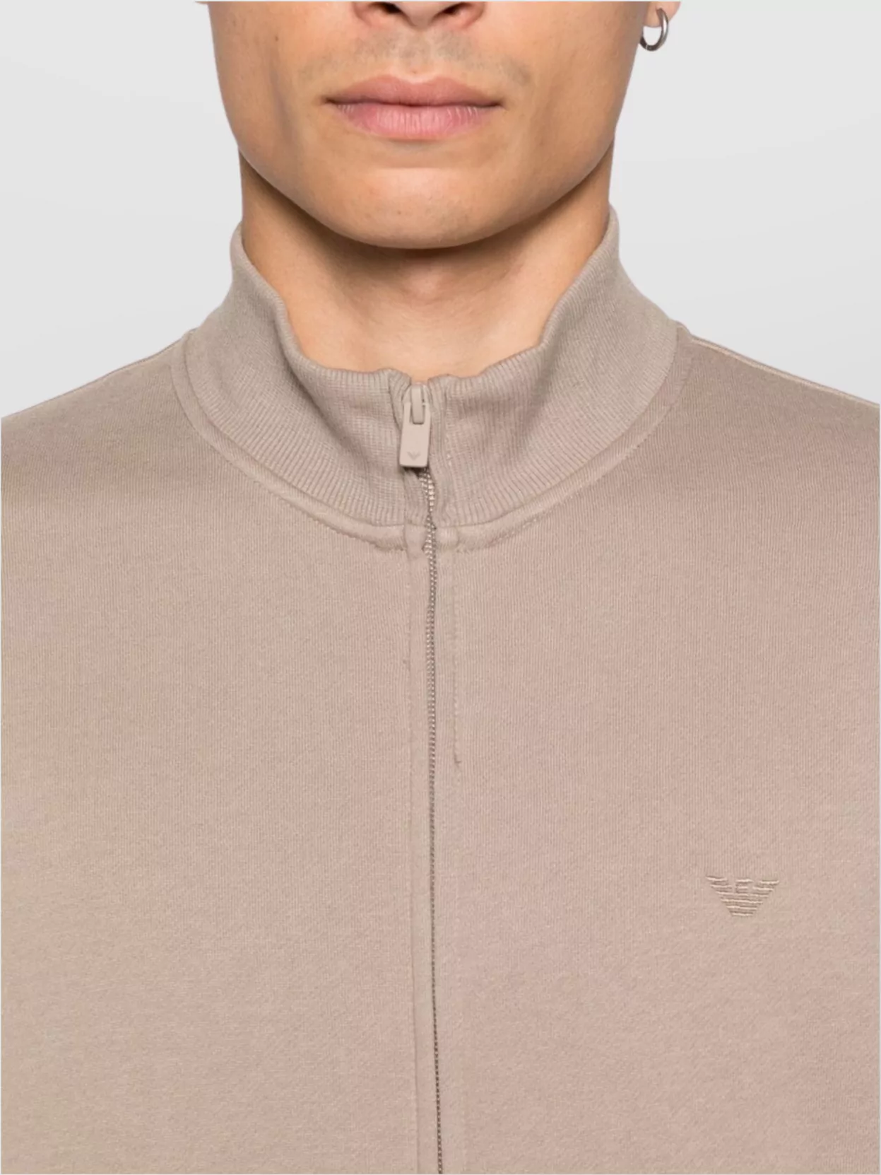 Emporio Armani Ribbed Cuffs Cotton Blend Tracksuit With Side Pockets
