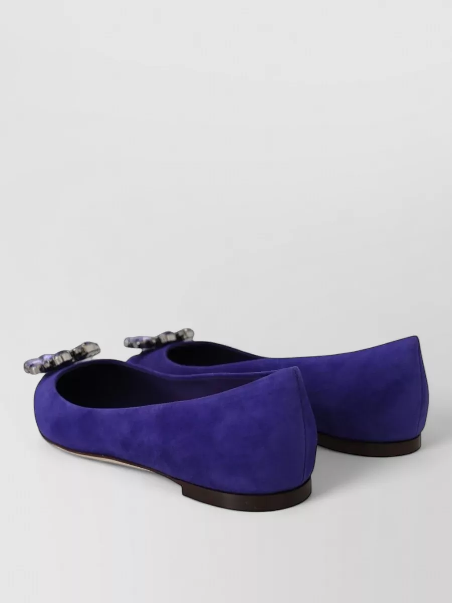 Dolce&Gabbana Suede Crystal-Embellished Ballerina Shoes