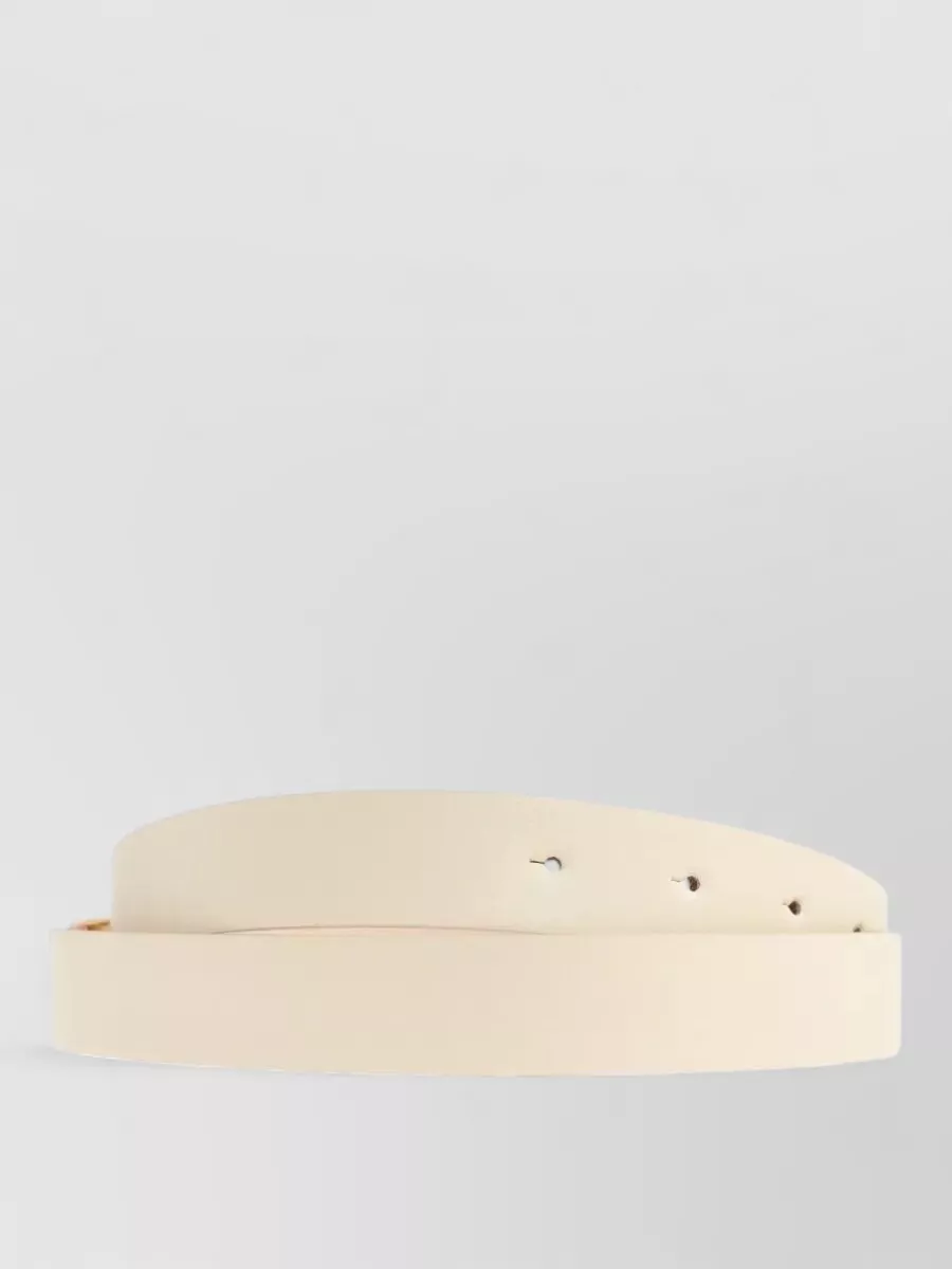 Victoria Beckham Frame Leather Belt Adjustable Smooth Finish In Neutral