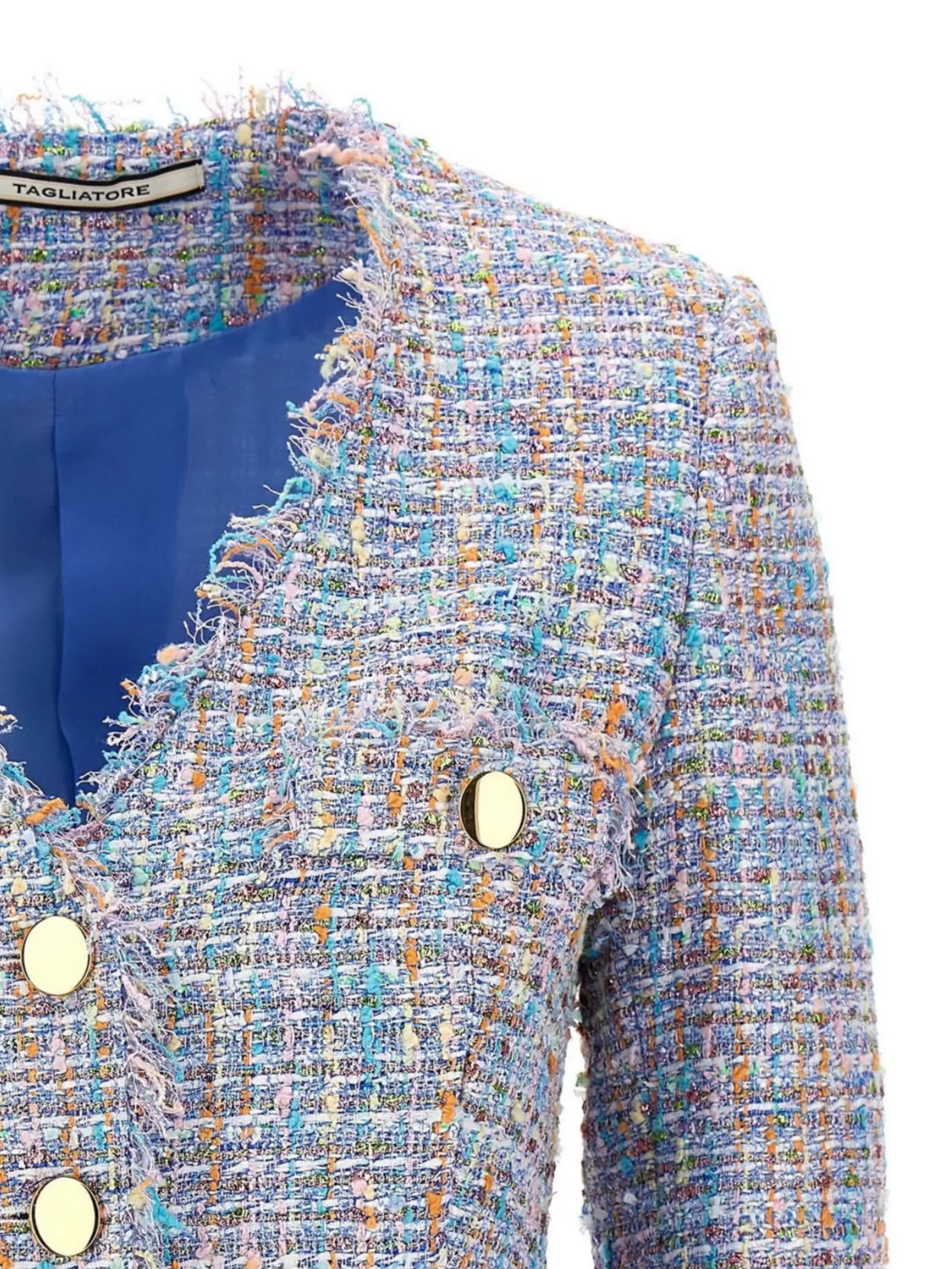 Tagliatore Tweed Blazer Gold-Tone Buttons