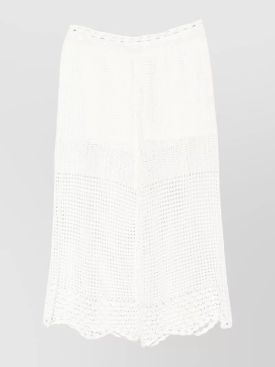 Iro crochet-knit wool wide-leg cropped beach trousers