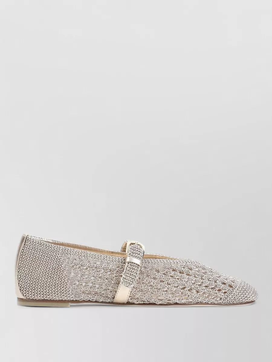 Stuart Weitzman Crochet Mary Jane Ballerina Flats