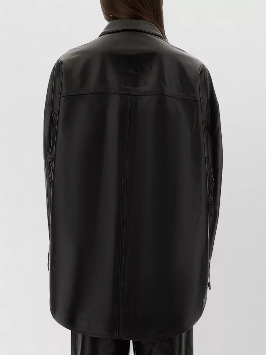 Michael Kors Lamb Leather Oversized Jacket