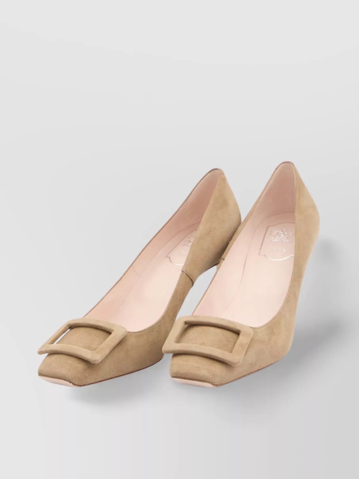 Roger Vivier Tobacco Suede Trompette Heel Pumps