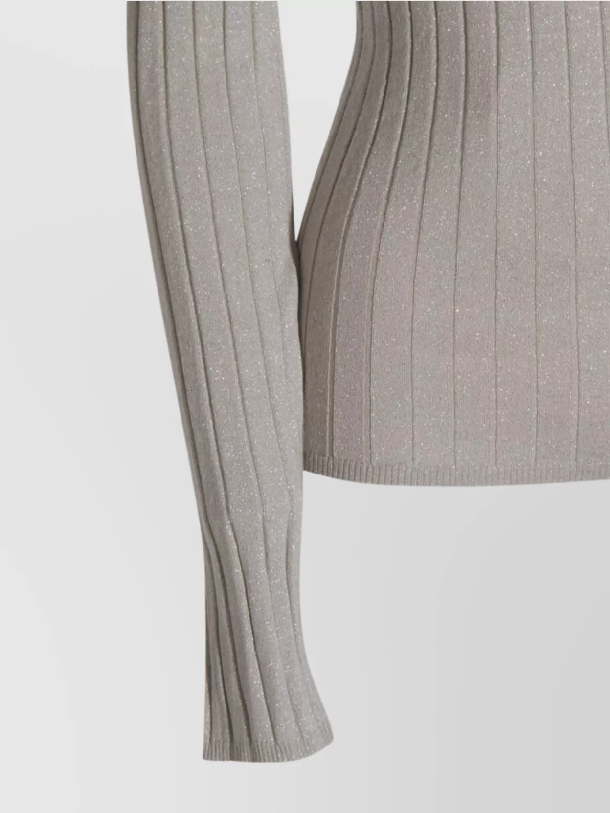 Brunello Cucinelli Sparkling Long Sleeve V Neck Knitwear In Gray