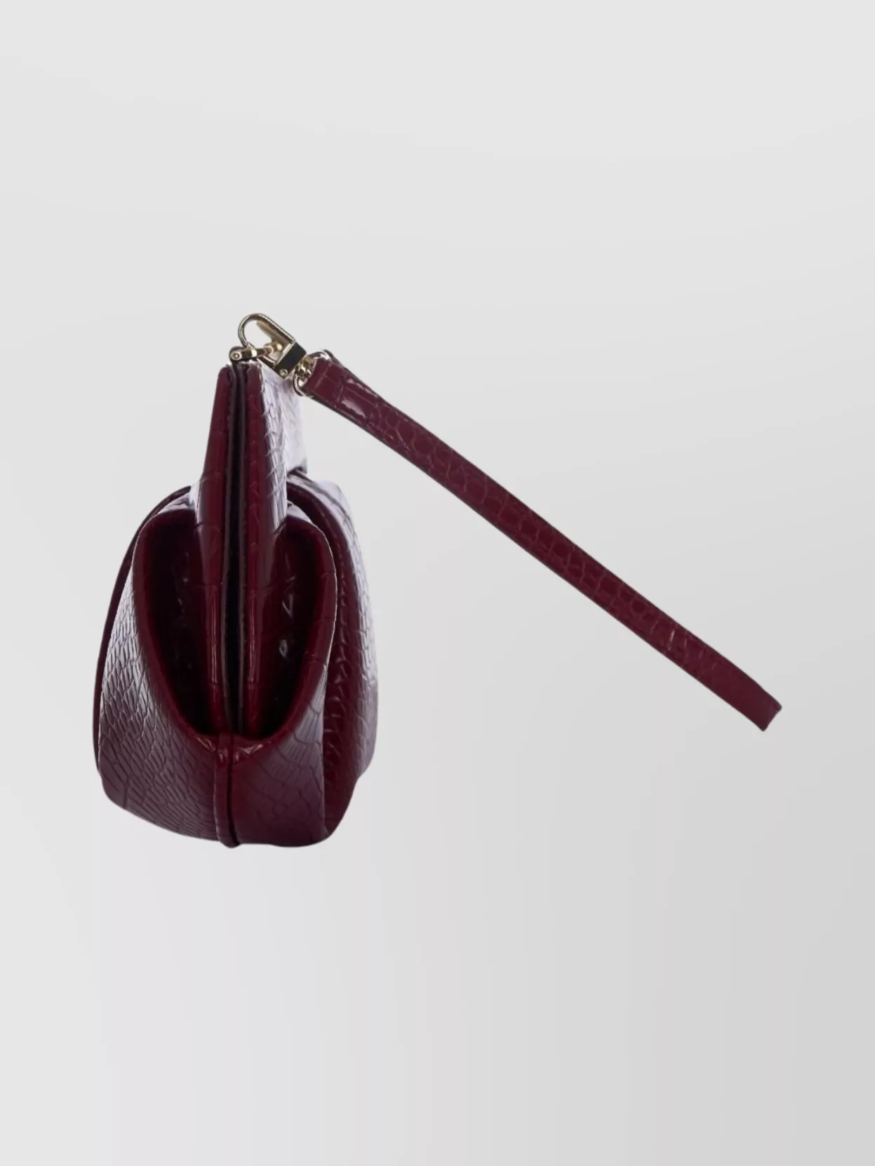 Themoiré Bow Detail Crocodile Texture Shoulder Bag