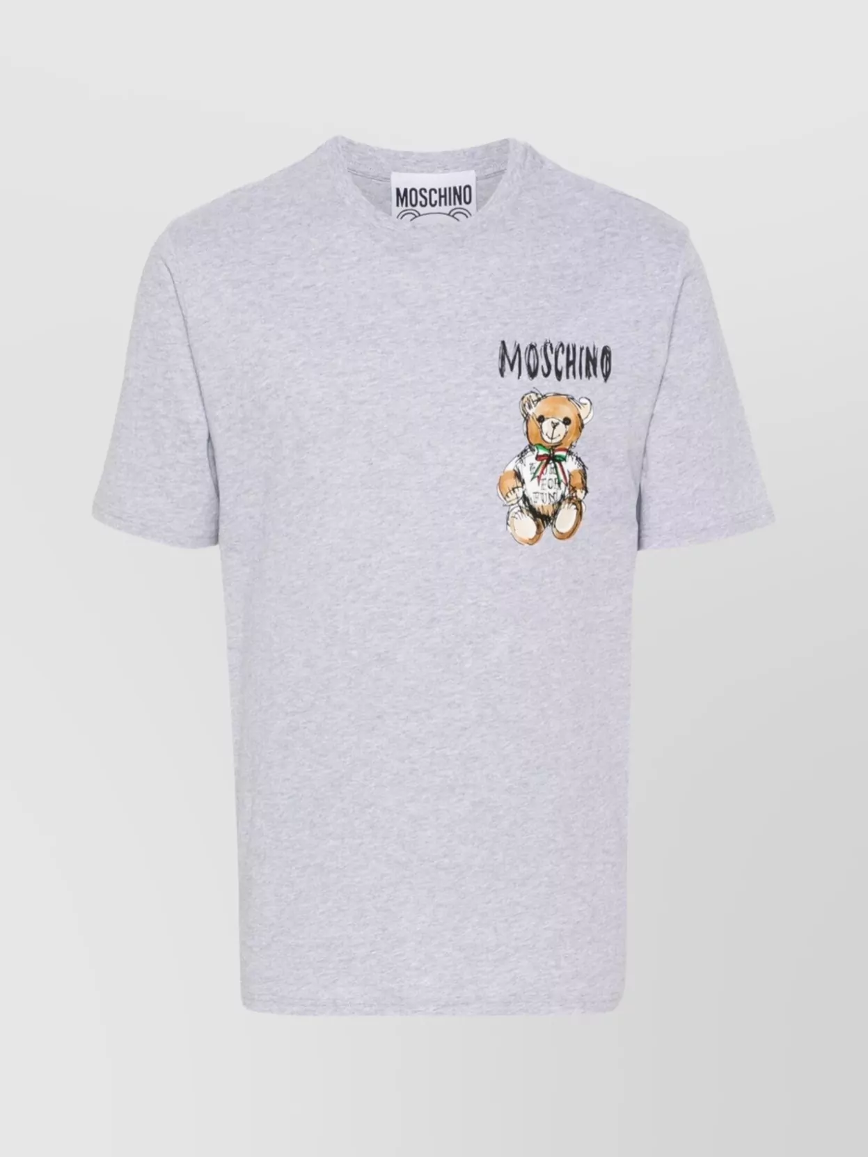 Shop Moschino Jersey Crew Neck Graphic T-shirt In White