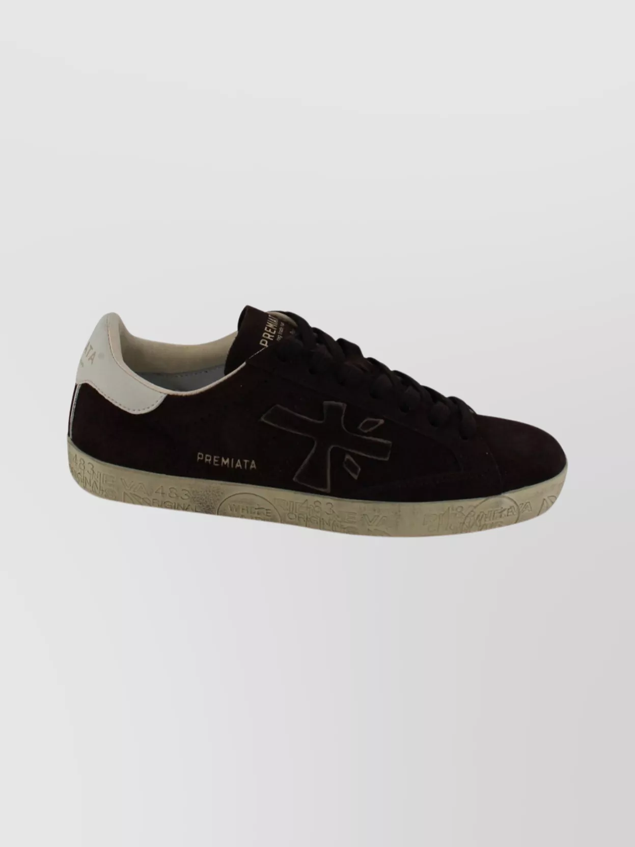 Premiata Textured Sole Lace-Up Footwear With Contrast Tab