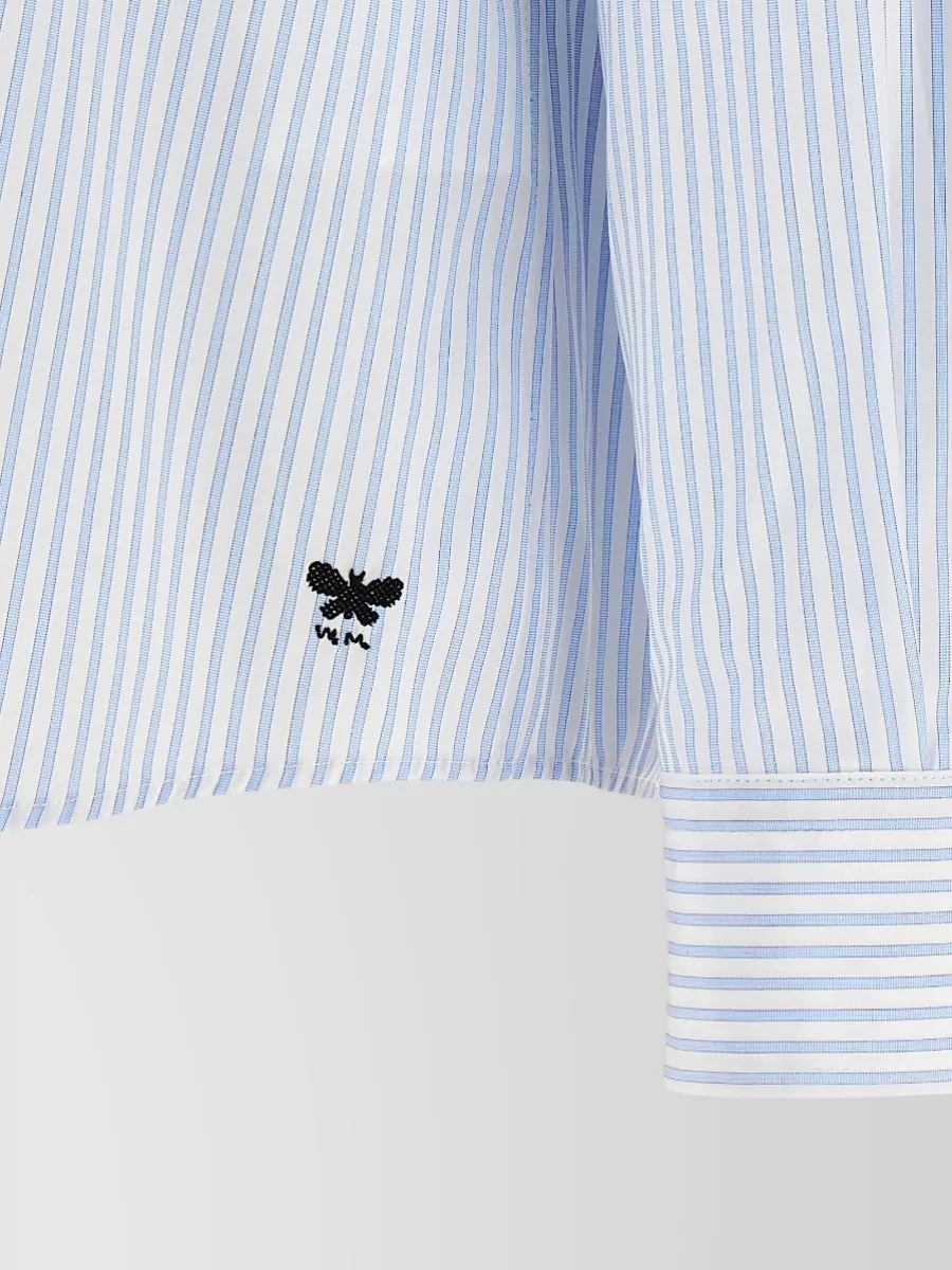 Weekend Max Mara Bahamas Striped Long Sleeve Shirt Pocket