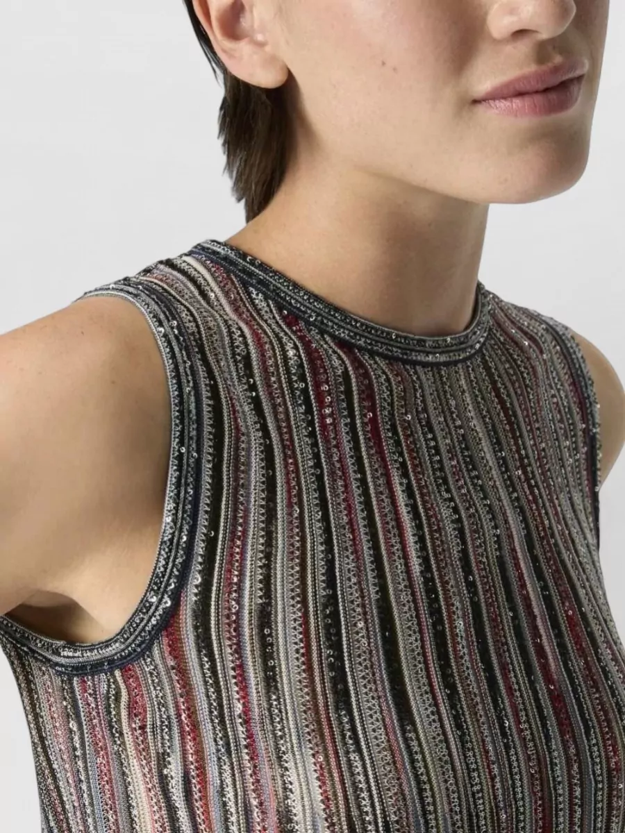 Missoni Striped Sequin Sleeveless Top