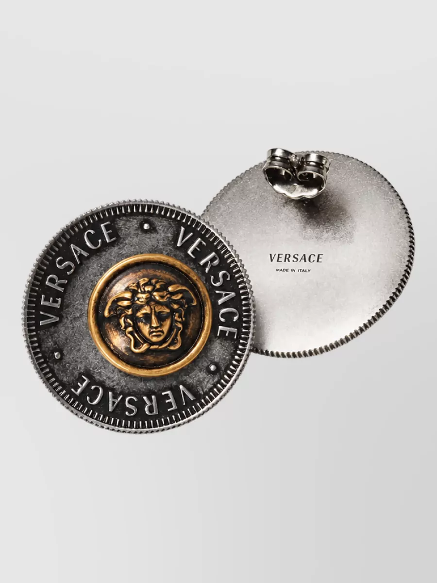 Versace metal stud earrings