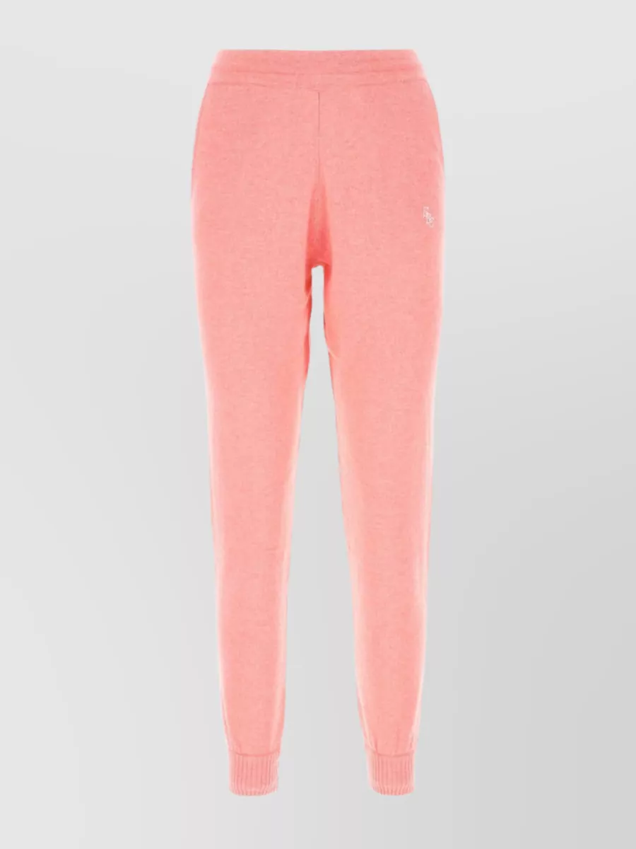 Sporty And Rich Cashmere Joggers With Ribbed Elastic Cuffs In Pink