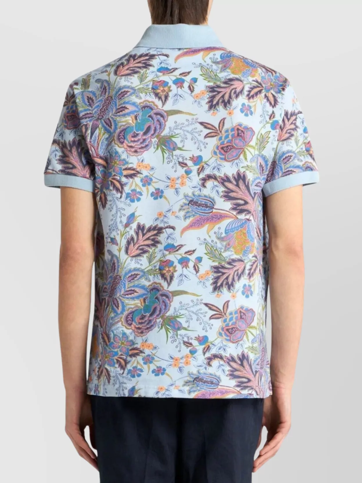 Etro Floral Print Cotton Polo Shirt