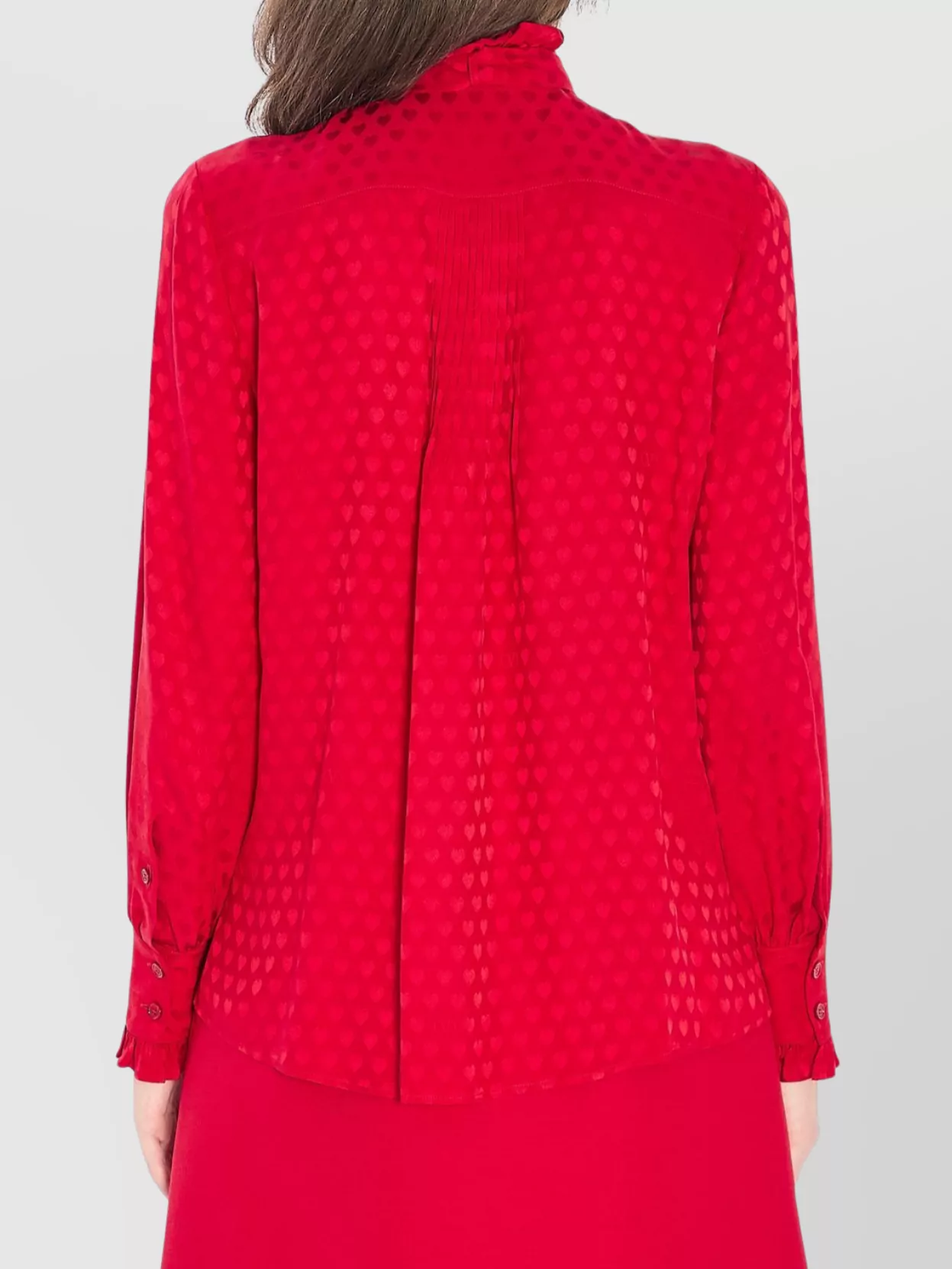 Valentino Garavani Heart Print Silk High Neck Top