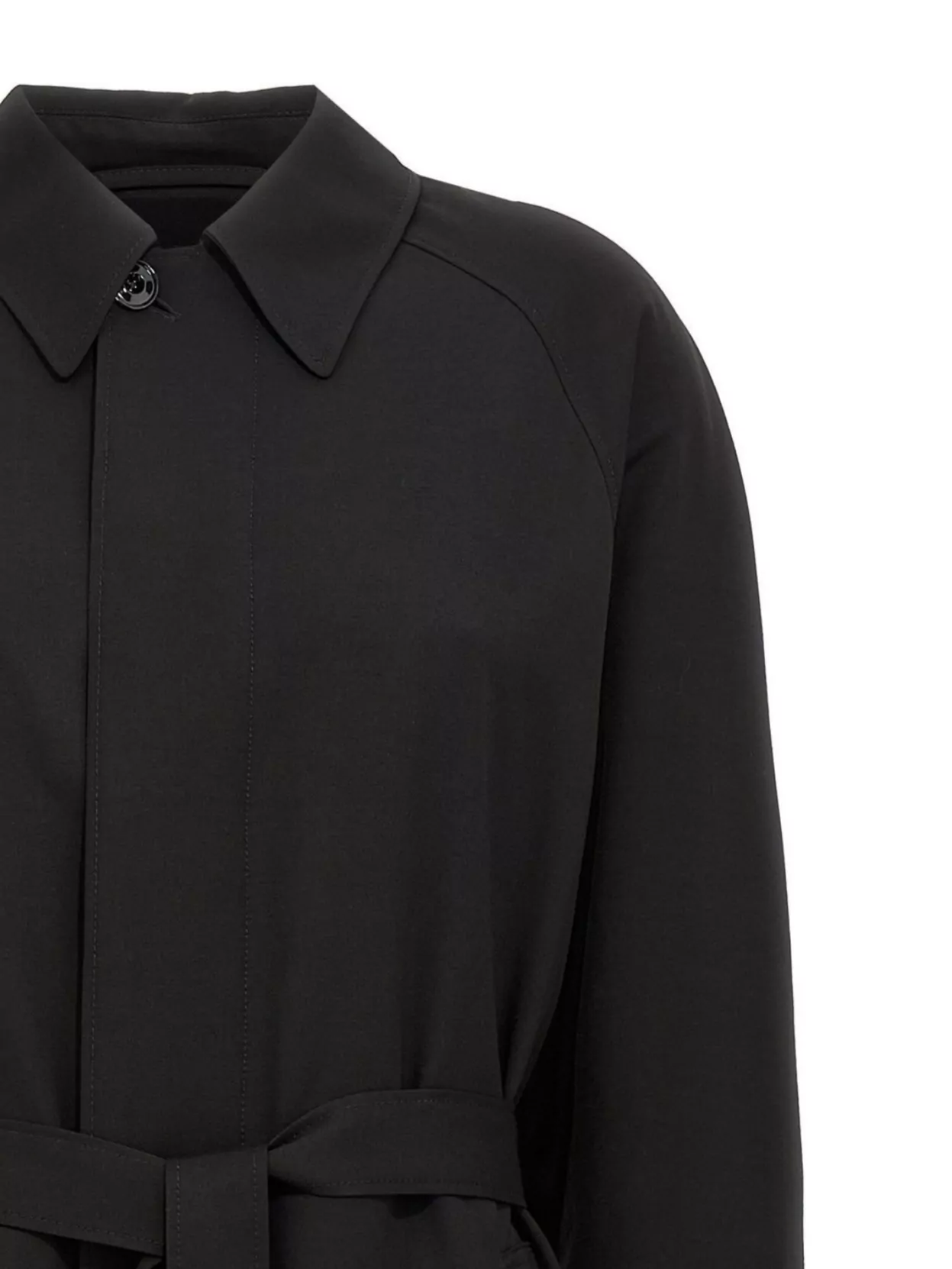 Shop Lemaire Wool Trench Coat Belted Waist