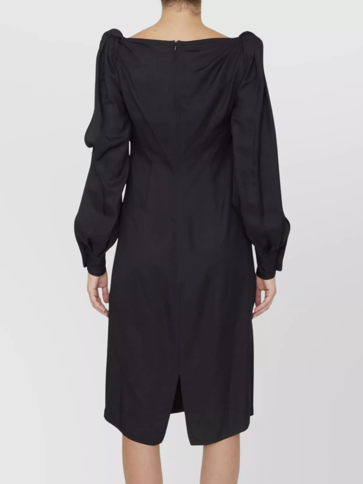 Bottega Veneta Viscose Midi Dress Knotted Shoulders