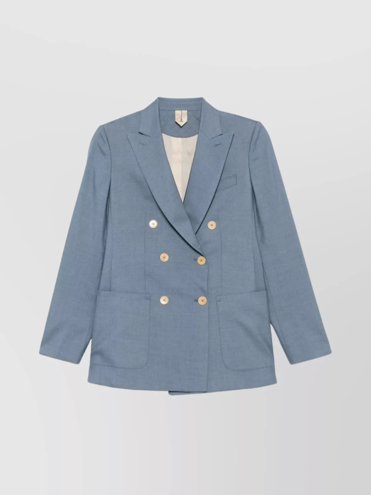 Max Mara Double-breasted Blazer With Button Detailing In Blue