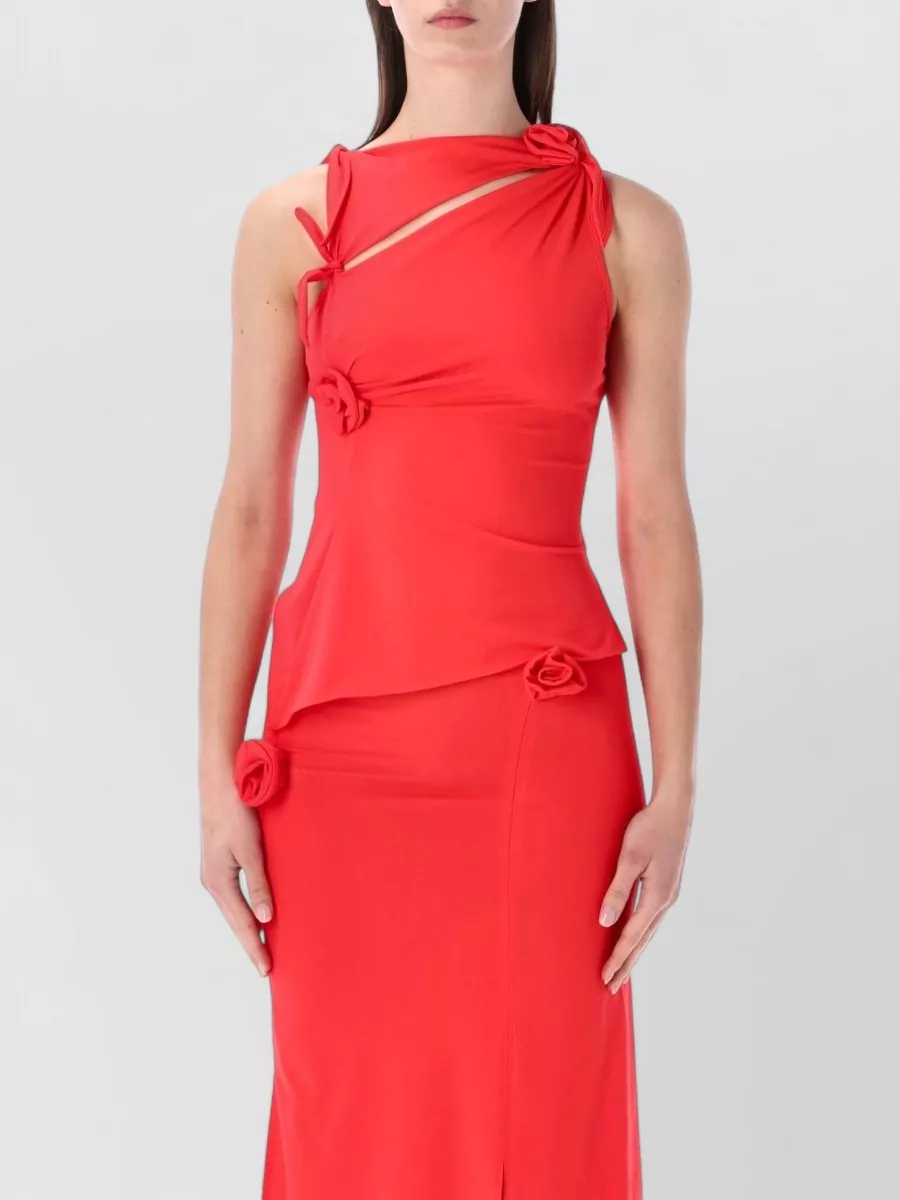Coperni Asymmetric Cutout Sleeveless Midi Dress