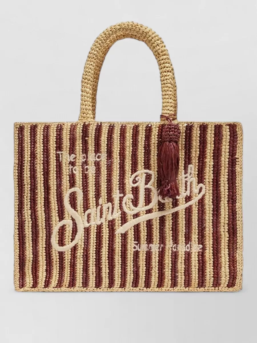 Mc2 Saint Barth striped raffia beach bag