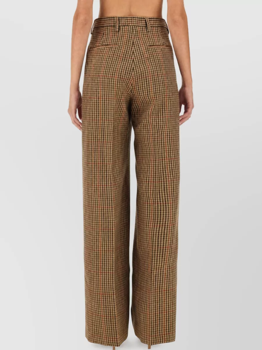 Dries Van Noten Checked Wool Wide-Leg Trousers