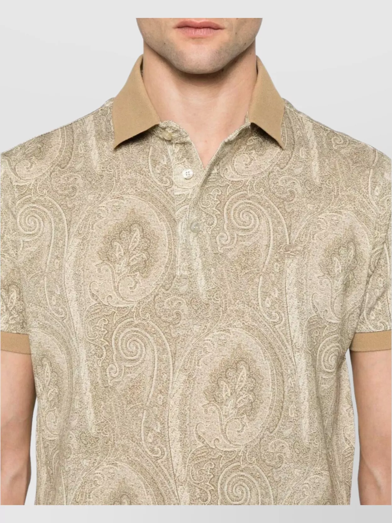 Etro Roma Paisley Collar Polo