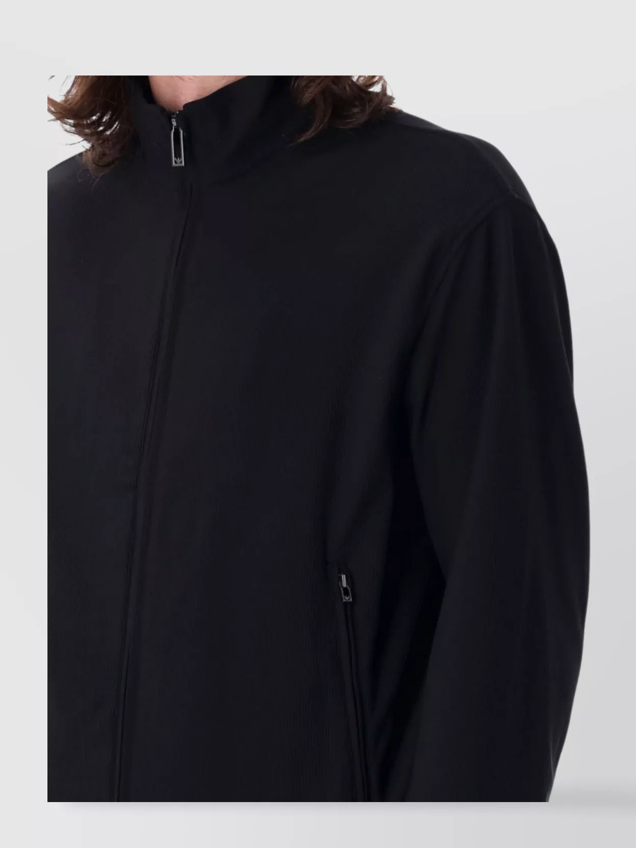 Emporio Armani High Collar Jacket Elasticated Hem