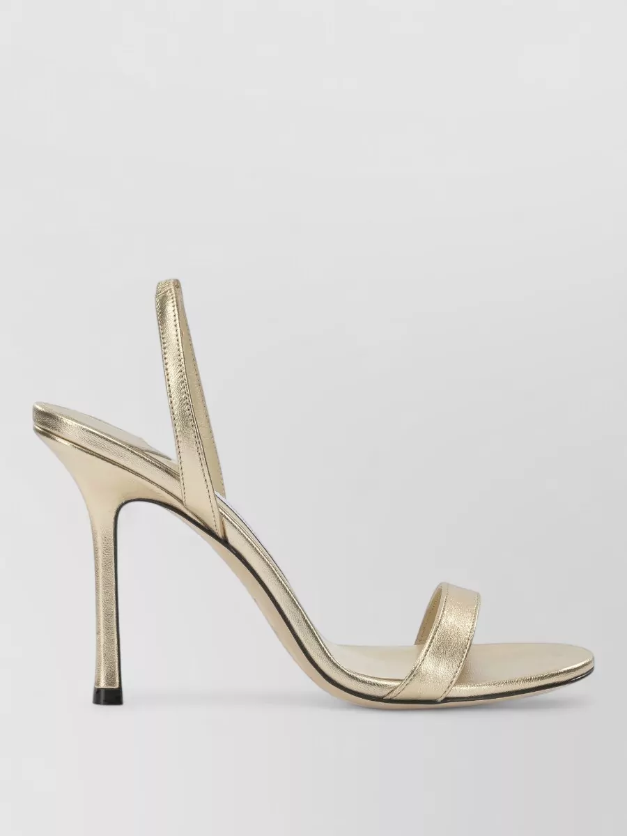 Jimmy Choo Jenn 100mm metallic open toe stiletto sandals
