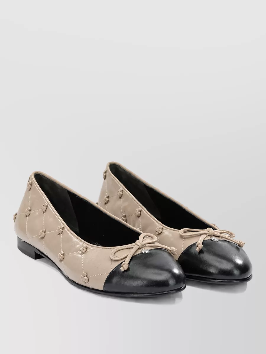 Tory Burch leather cap-toe ballerina flats