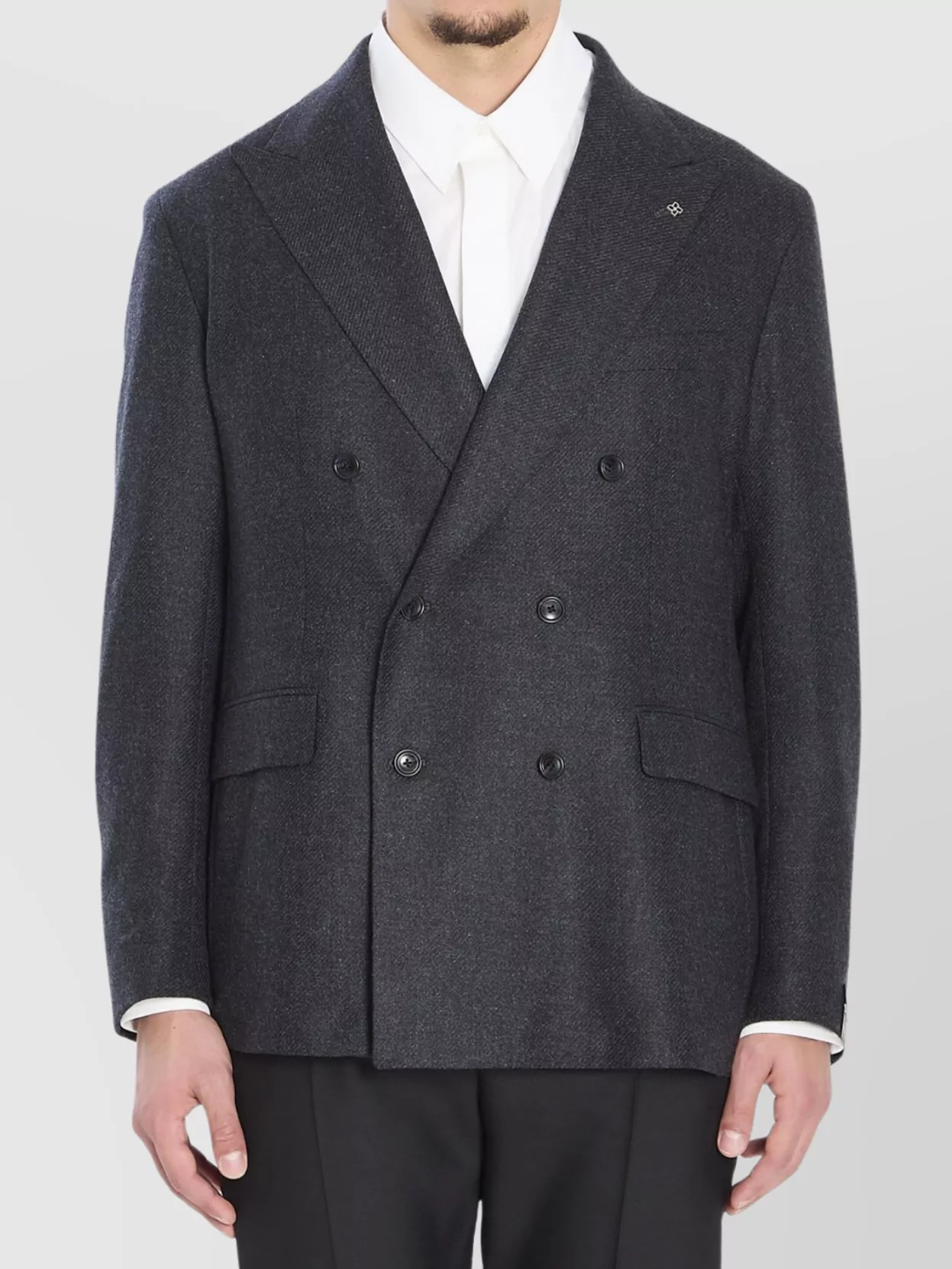 Tagliatore Double-Breasted Wool Jacket Peak Lapels