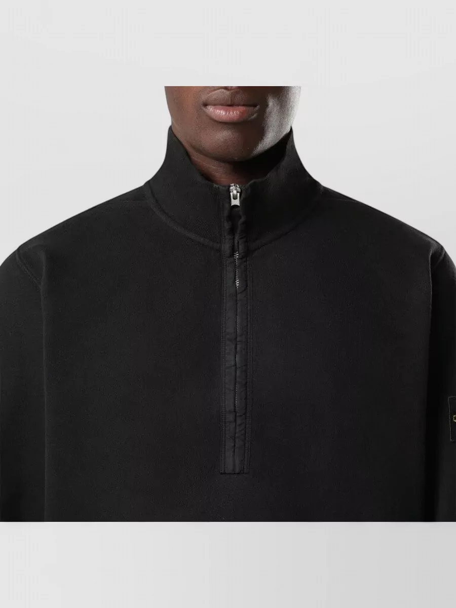 Stone Island Ribbed Cotton Half-Zip Sweatshirt